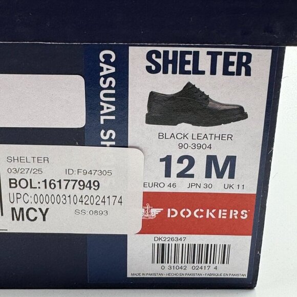 Dockers Shelter Black Leather Lace-Up Oxford Shoes Oil Resistant Non-Slip 12 M - Picture 10 of 11